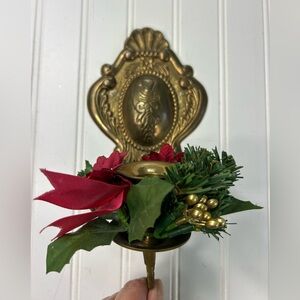 Vintage Sconce Solid Brass Wall Candle Holder Gallery Holiday Accent Cottagecore